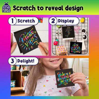 150 Rainbow Scratch Art Mini Notes for Kids