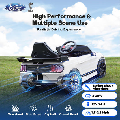 FUNTOK 12V Ford Mustang Ride On Car for Kids