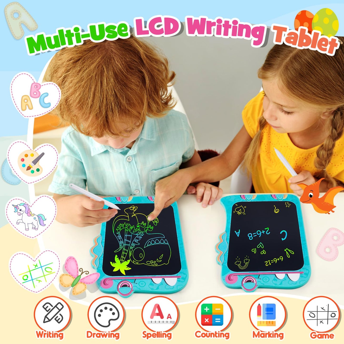 2 Pack Dinosaur LCD Writing Tablet for Kids
