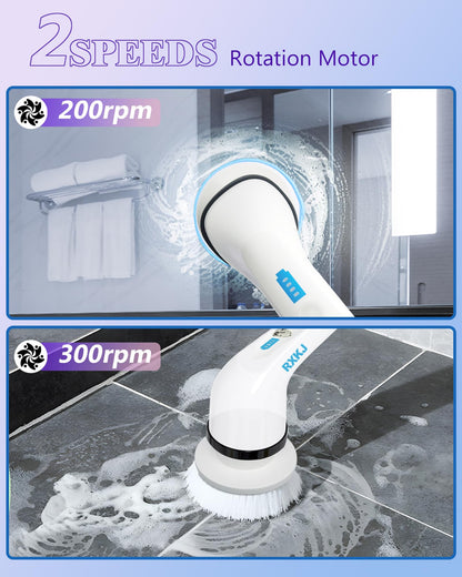 Electric Spin Scrubber with 6 Brush Heads