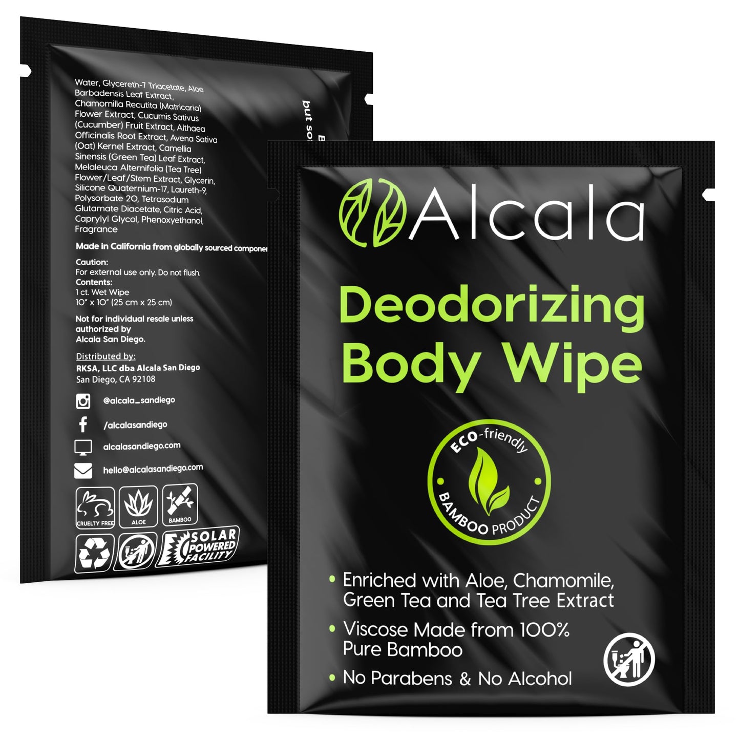 30 Pack Biodegradable Body Wipes with Aloe