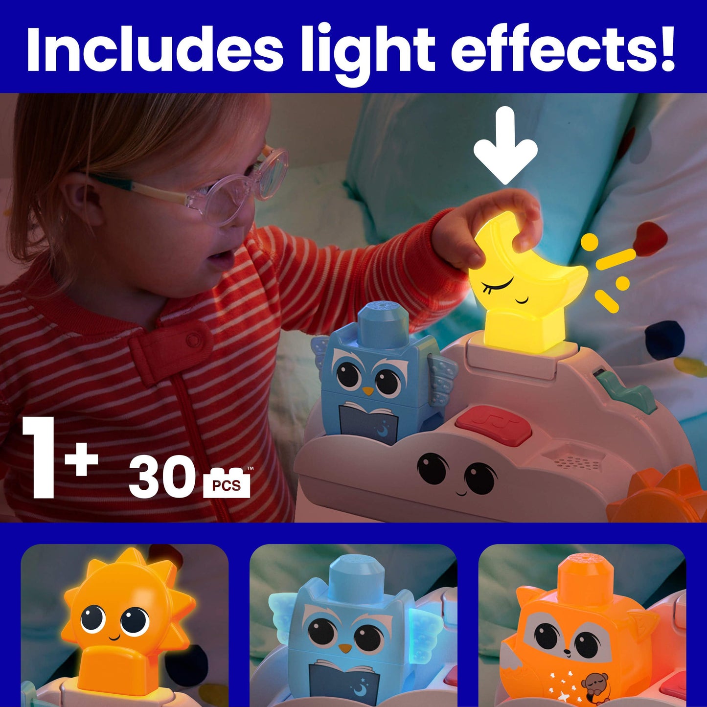 Mega Bloks Toddler Building Blocks Night Light Toy