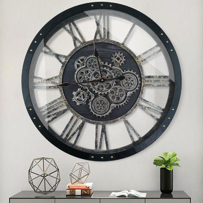 TOPPTIK 30" Industrial Steampunk Wall Clock