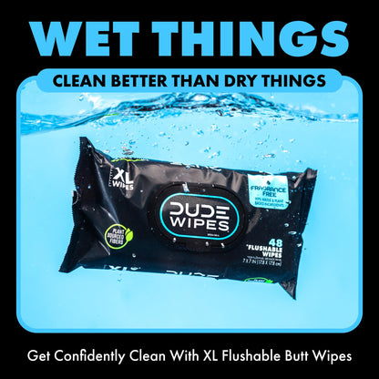 Dude Flushable Wipes with Aloe & Vitamin E