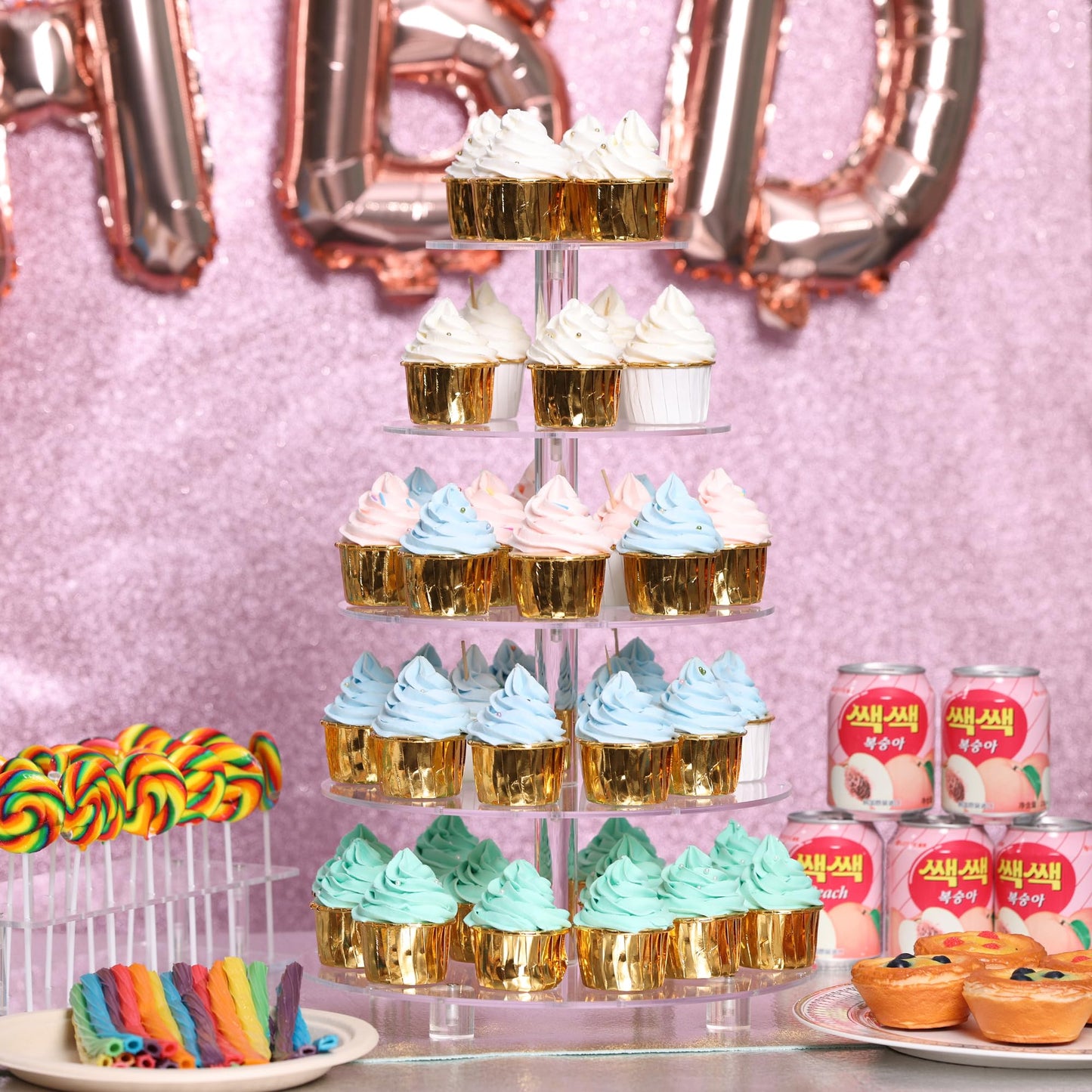 Antimbee 5-Tier Acrylic Cupcake Stand Display