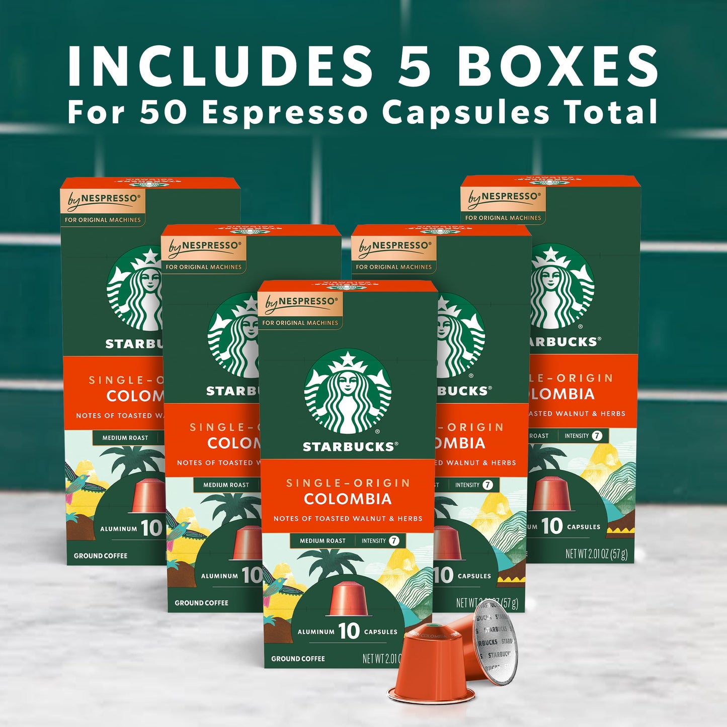 Starbucks Medium Roast Colombia Espresso Pods 50-count