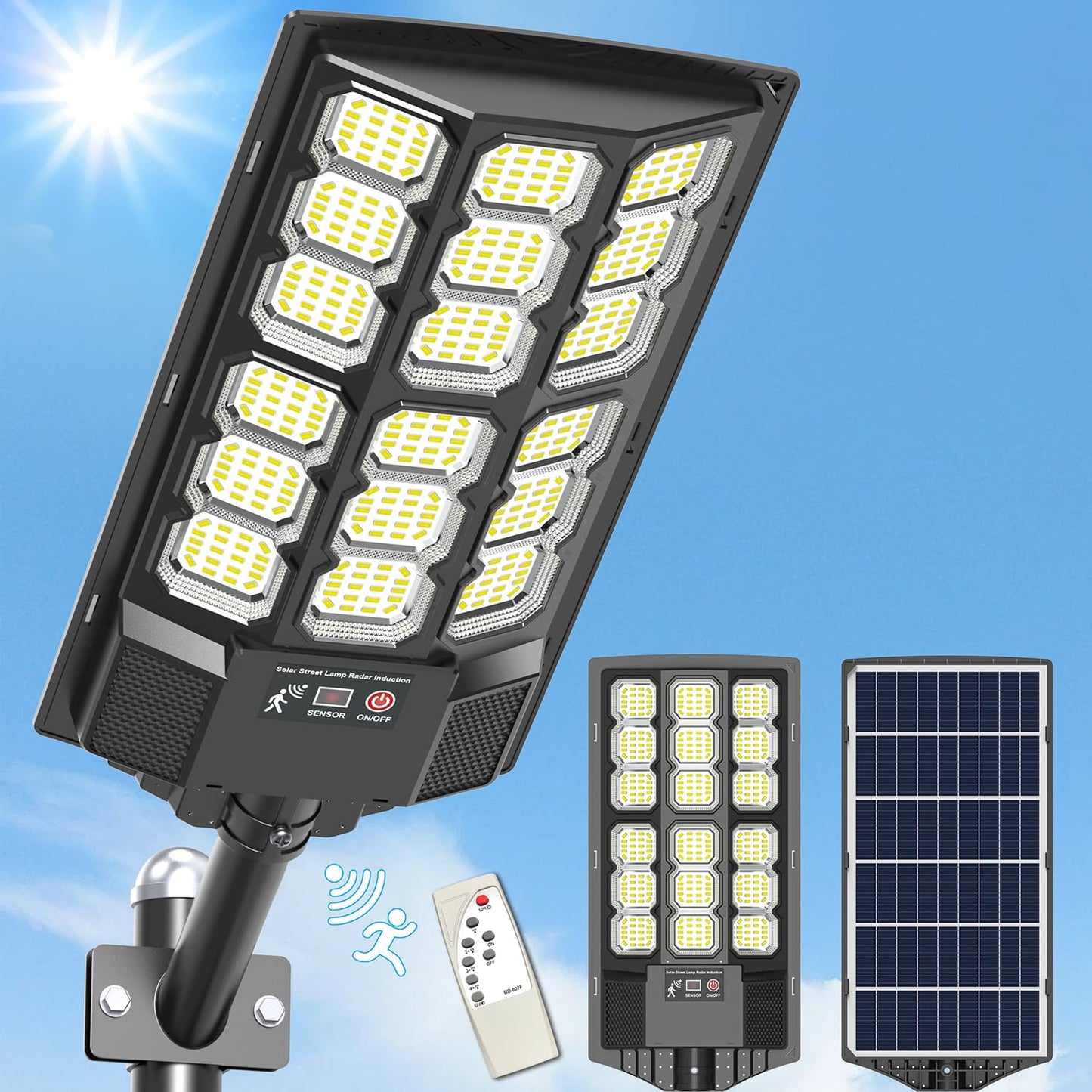 Solar Motion Sensor Street Lights Outdoor