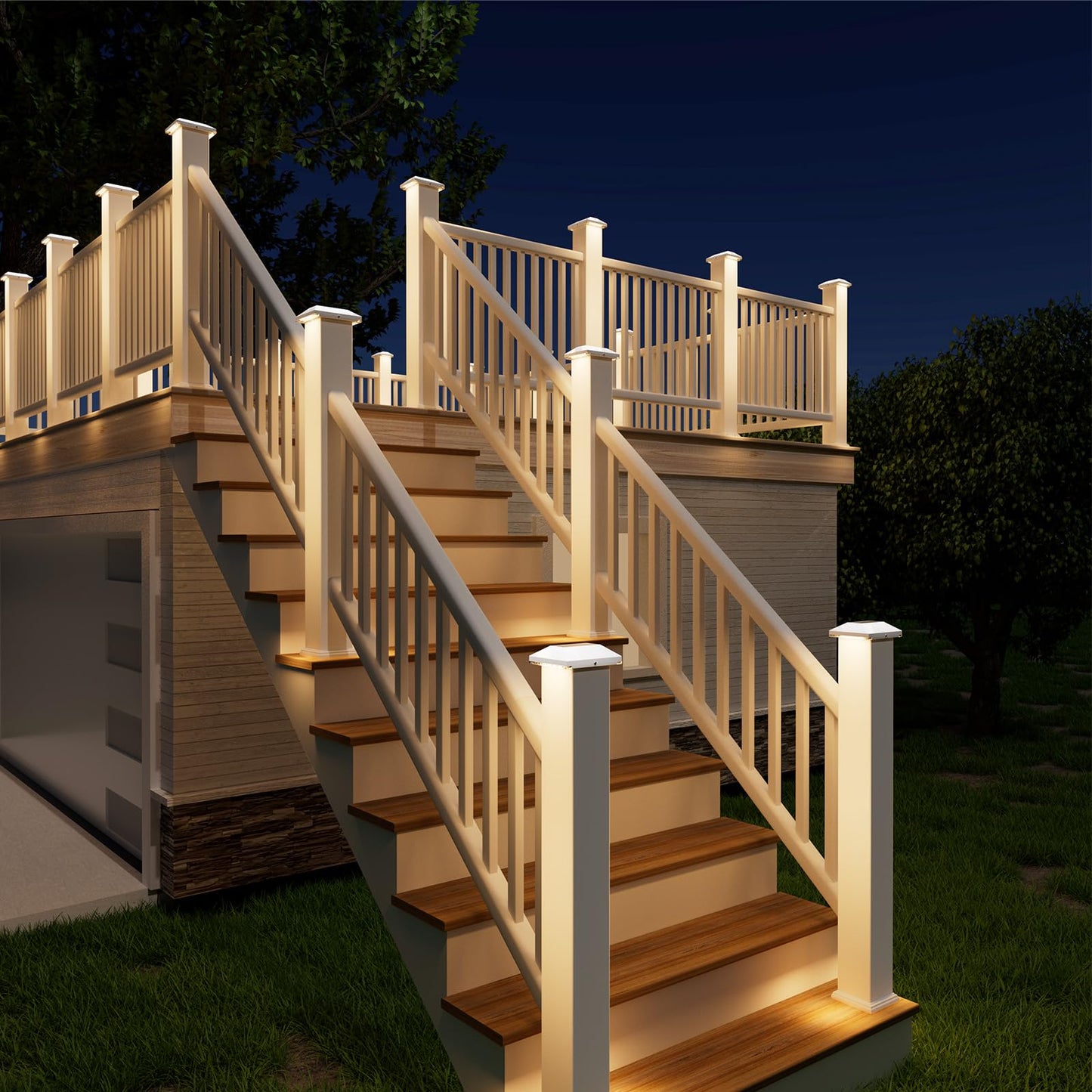 VOLISUN Solar Fence Post Lights - 12 Pack