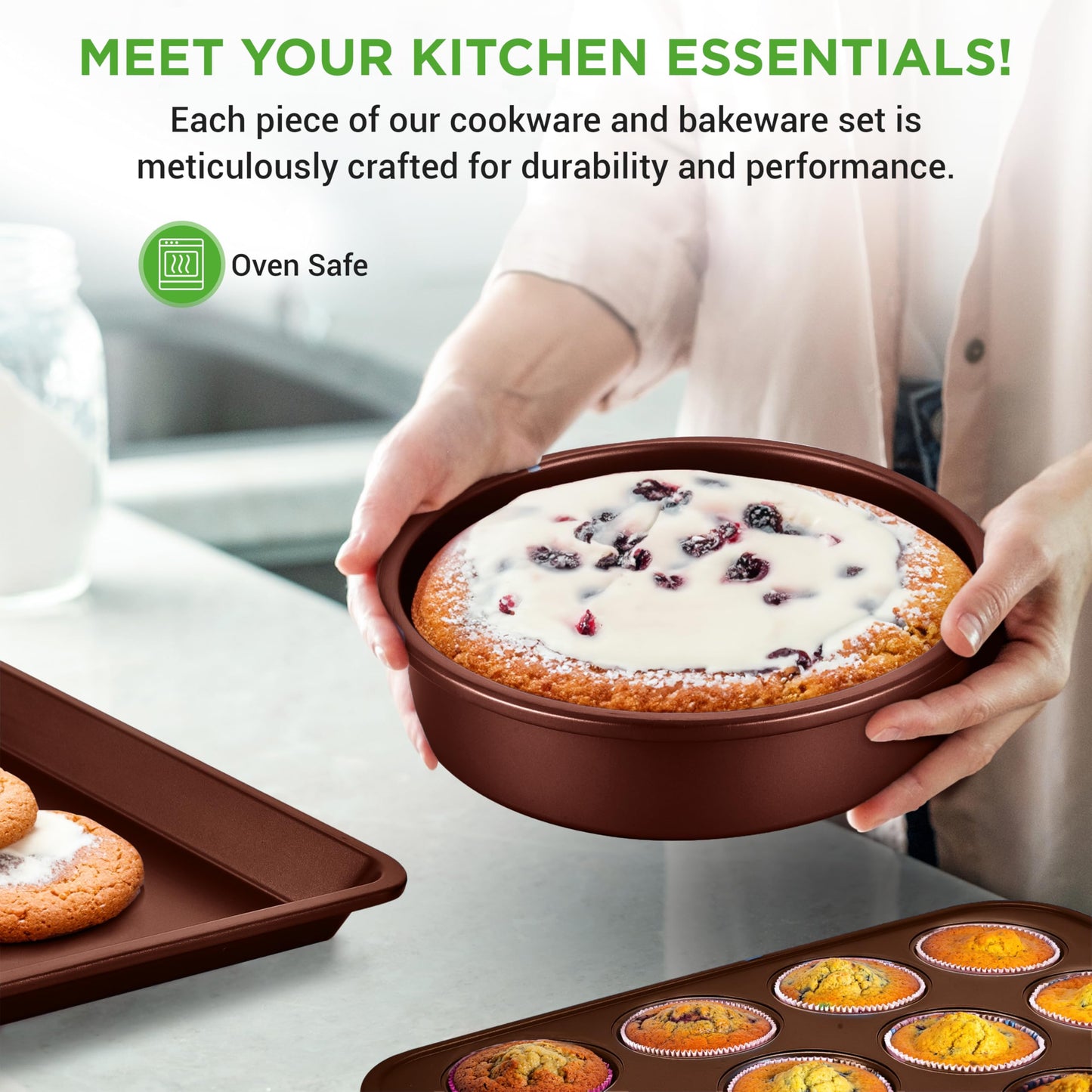 NutriChef 20-Piece Non-Stick Cookware Set