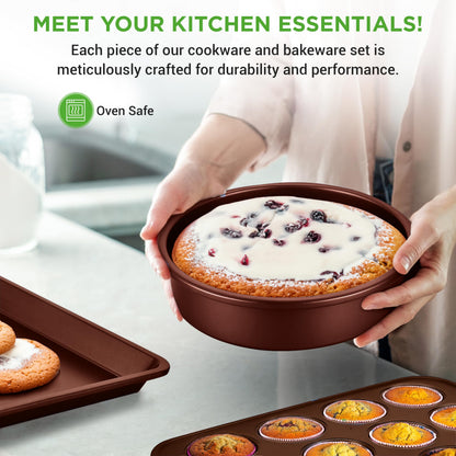 NutriChef 20-Piece Non-Stick Cookware Set