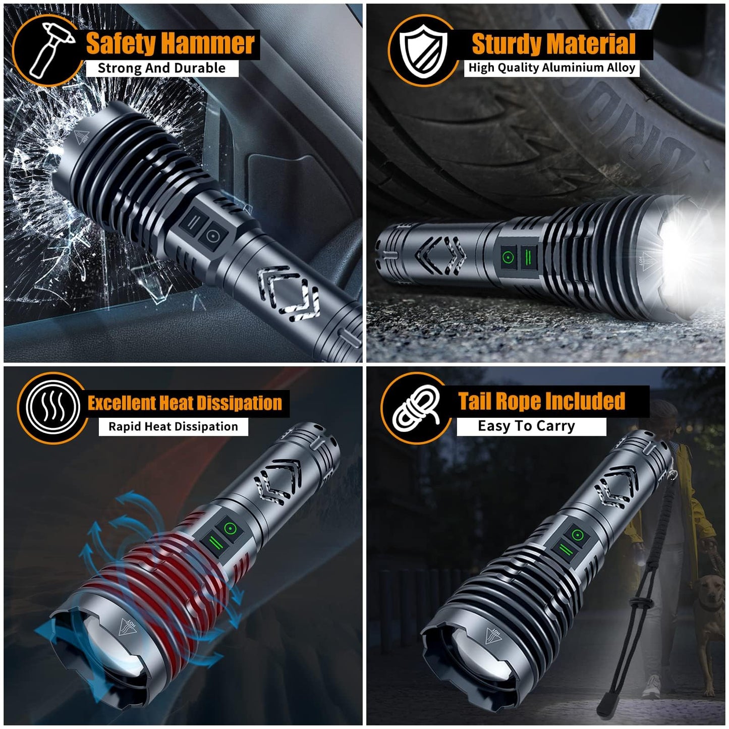 Super Bright 1500000 Lumens Waterproof Flashlight