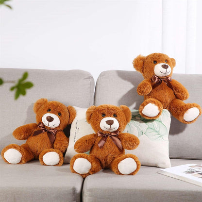 UHousDeco 3-Packs 13.5 inches Brown Teddy Bear Cute Stuffed Plush Animals Bulk Toys for Wedding