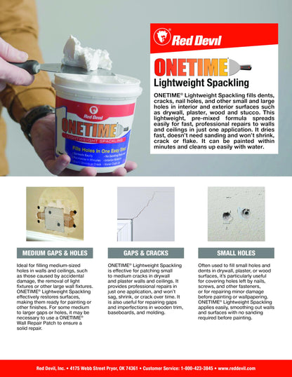 Red Devil Lightweight Spackling 1 Quart - USA Made