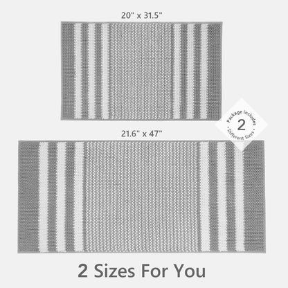 2-Piece Soft Chenille Bath Mat Set