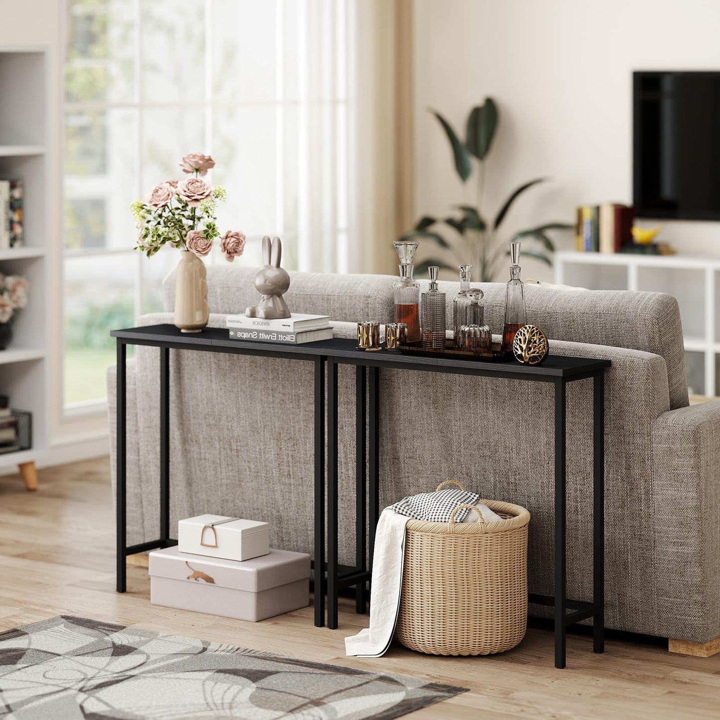 HollyHOME Slim Console Table for Hallway Entryway