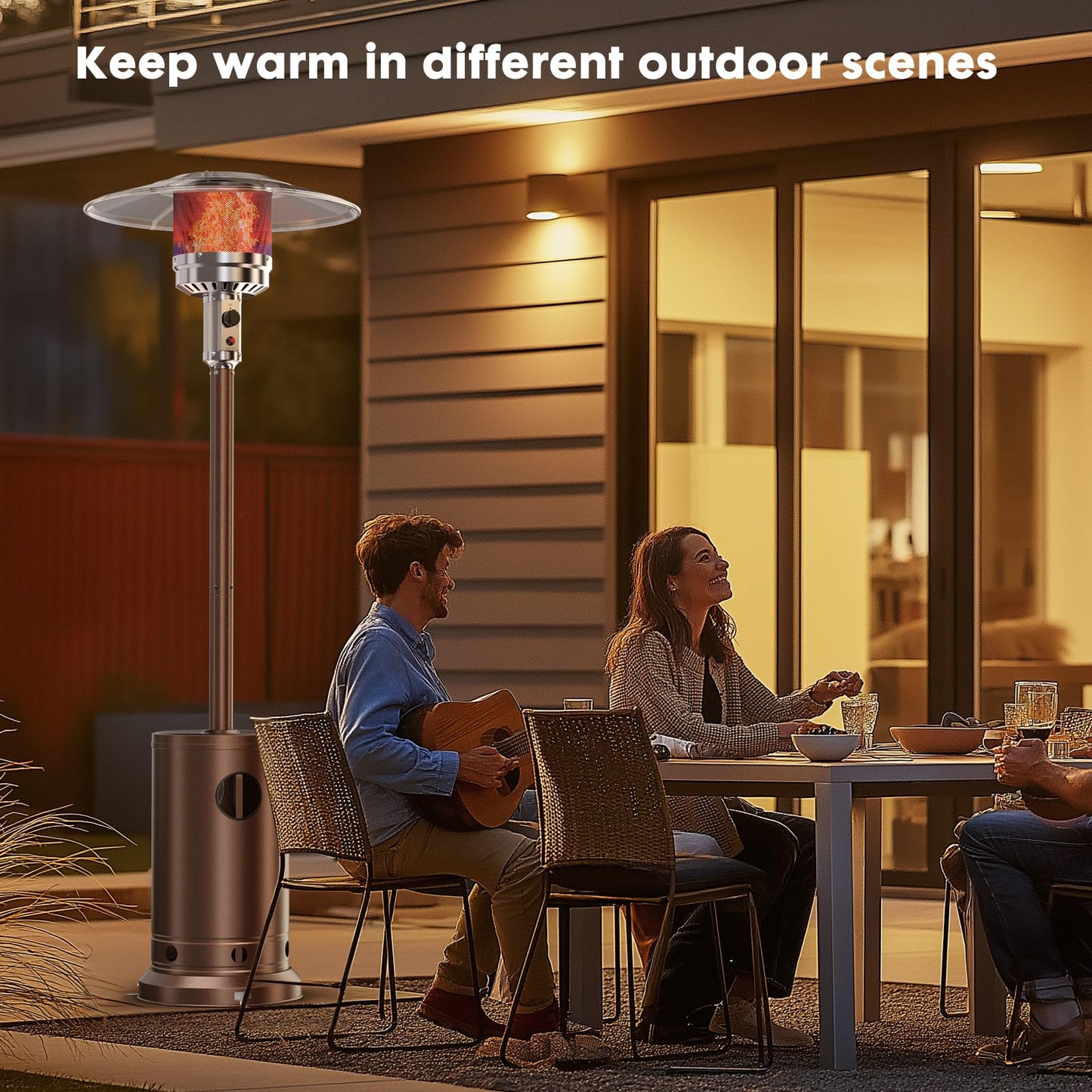 OLIXIS 48,000 BTU Outdoor Patio Heater with Wheels