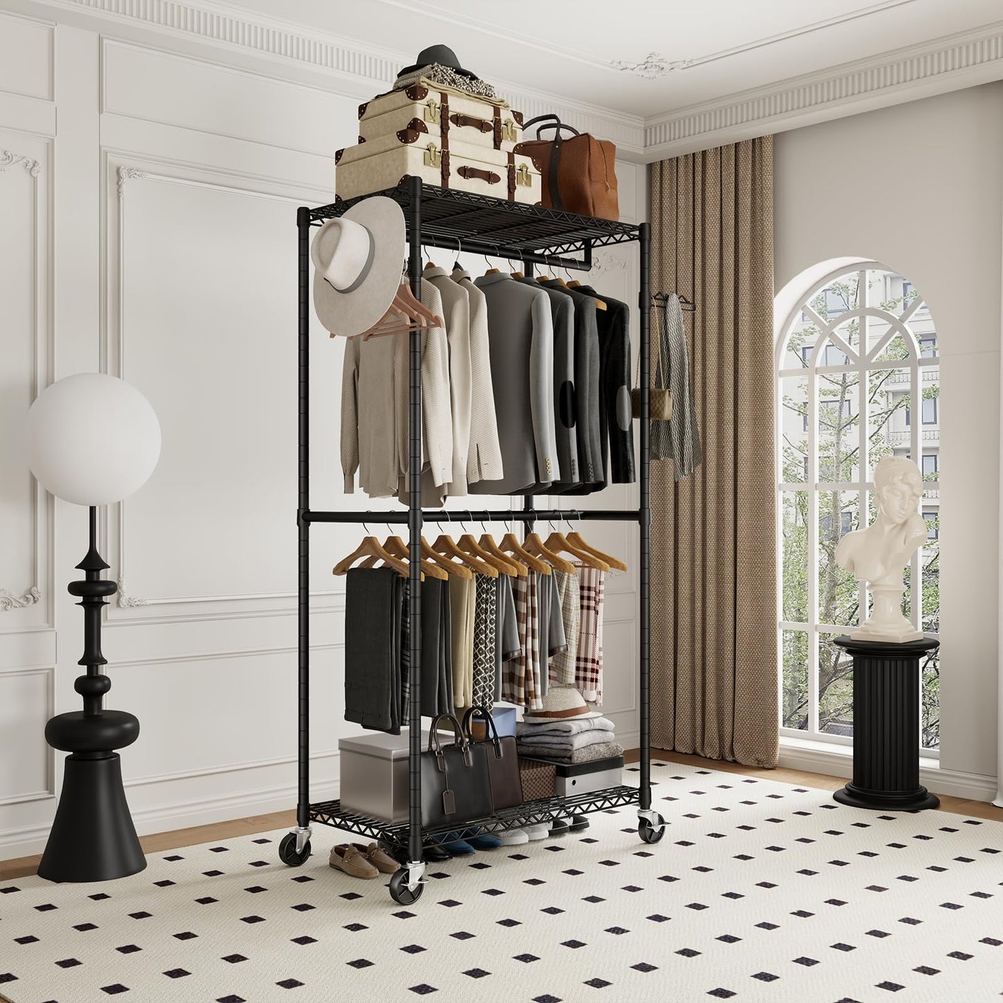 Wiracks Heavy Duty Double Hanging Clothes Rack