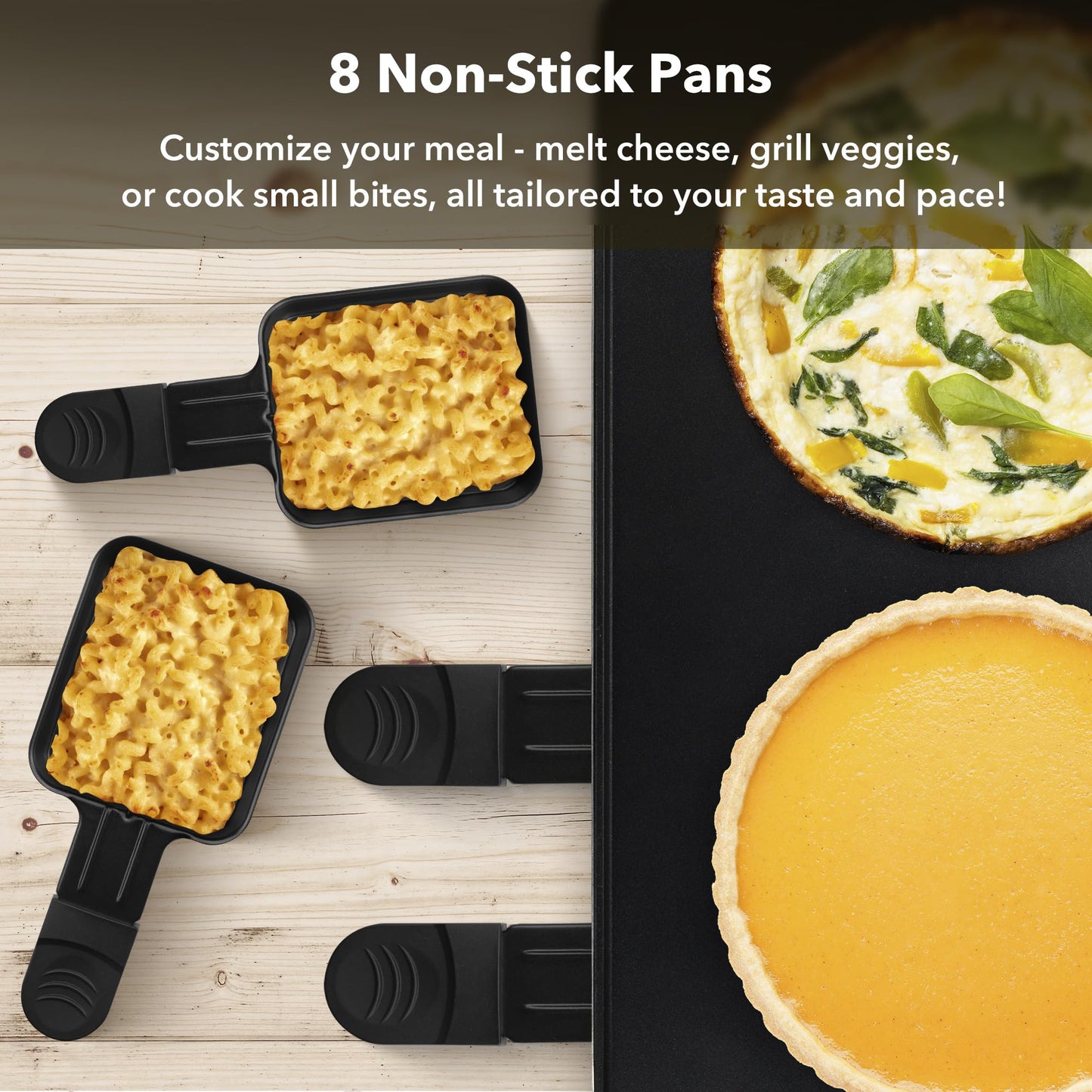 Electric Raclette Grill with 8 Warming Trays
