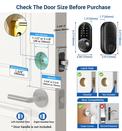 Veise Fingerprint Smart Lock with Keyless Entry