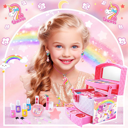 Makeup Kit for Girls Age 3-12, Princess Dress