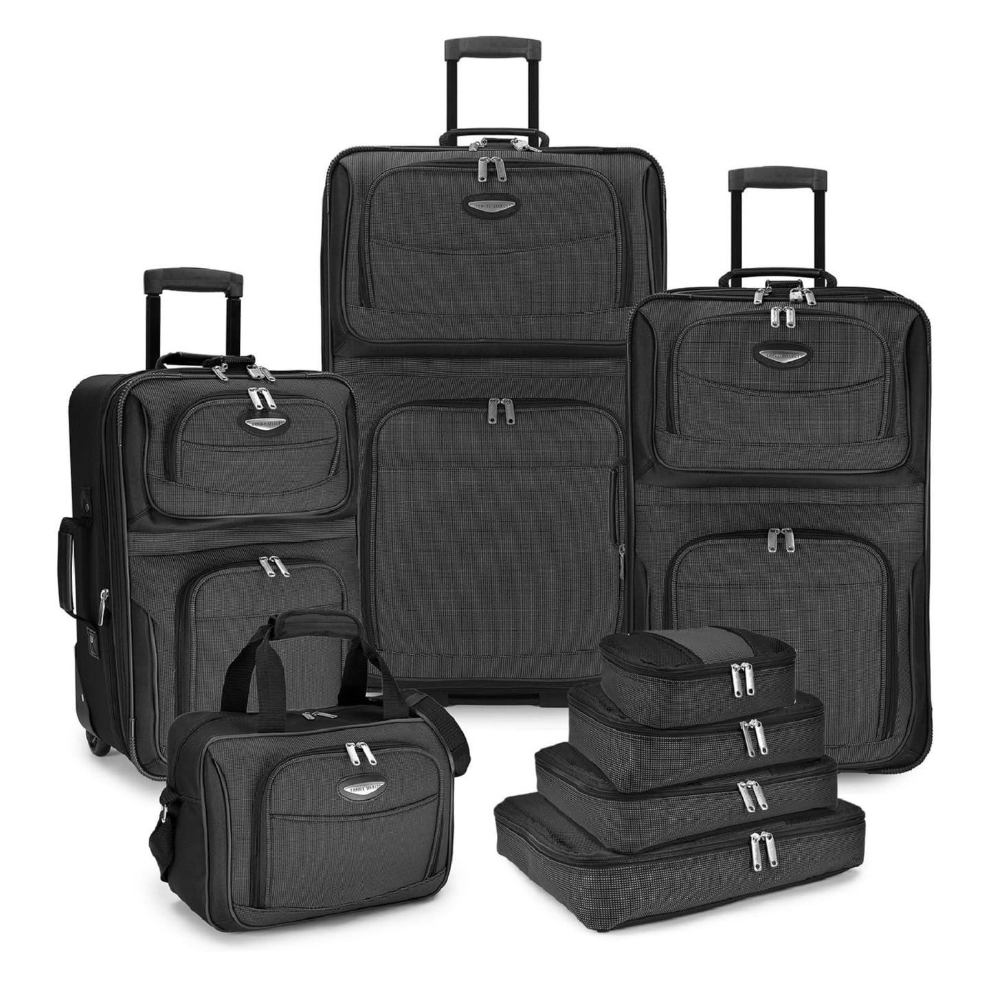 Travel Select Expandable 8-Piece Luggage Set, Gray