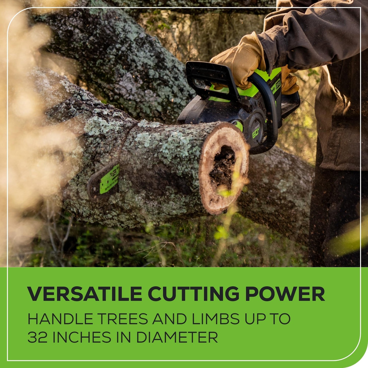 Greenworks 60V Cordless Brushless Chainsaw with Battery