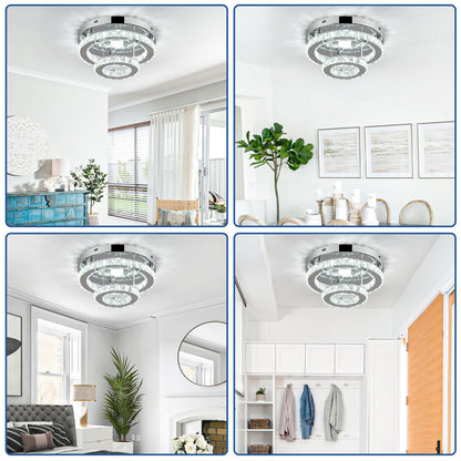 Modern Crystal LED Chandelier Flush Mount Light