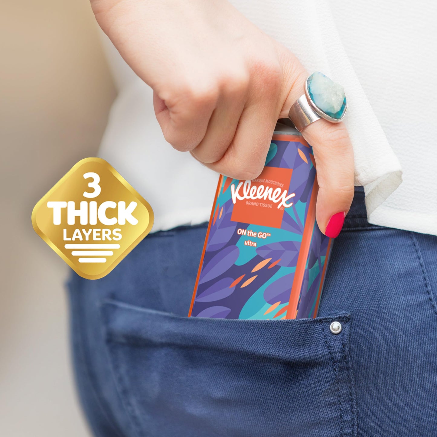 Kleenex On-The-Go Facial Tissues, 8 Packs, 80 Tissues