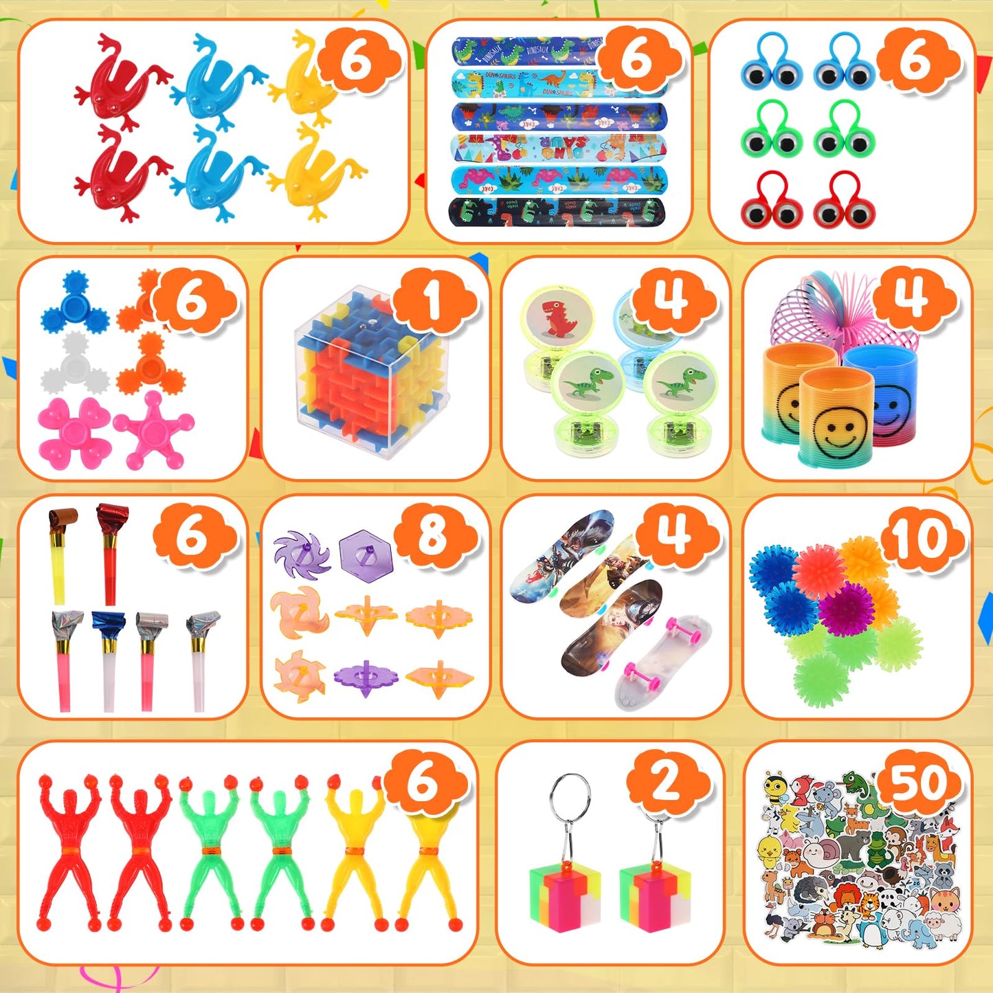 190 PCS Party Favors for Kids, Treasure Chest Toys, Small Toys Bulk, Birthday Party Gift Toys, Classroom Treasure Chest, Fidgets Stuffers, Mini Toys for Kids, Carnival Prizes, Prizes for Classroom