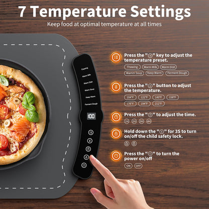 Graphene Electric Warming Tray with Timer
