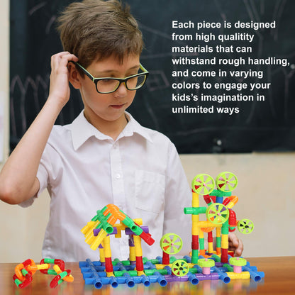 KAKATIMES STEM Building Blocks Toy for Kids, Educational Toddlers Preschool Brain Toy Kit, Constructions Toys for 3 4 5 6 7 8 Years Age Boys and Girls–Creativity Kids Materials Toys