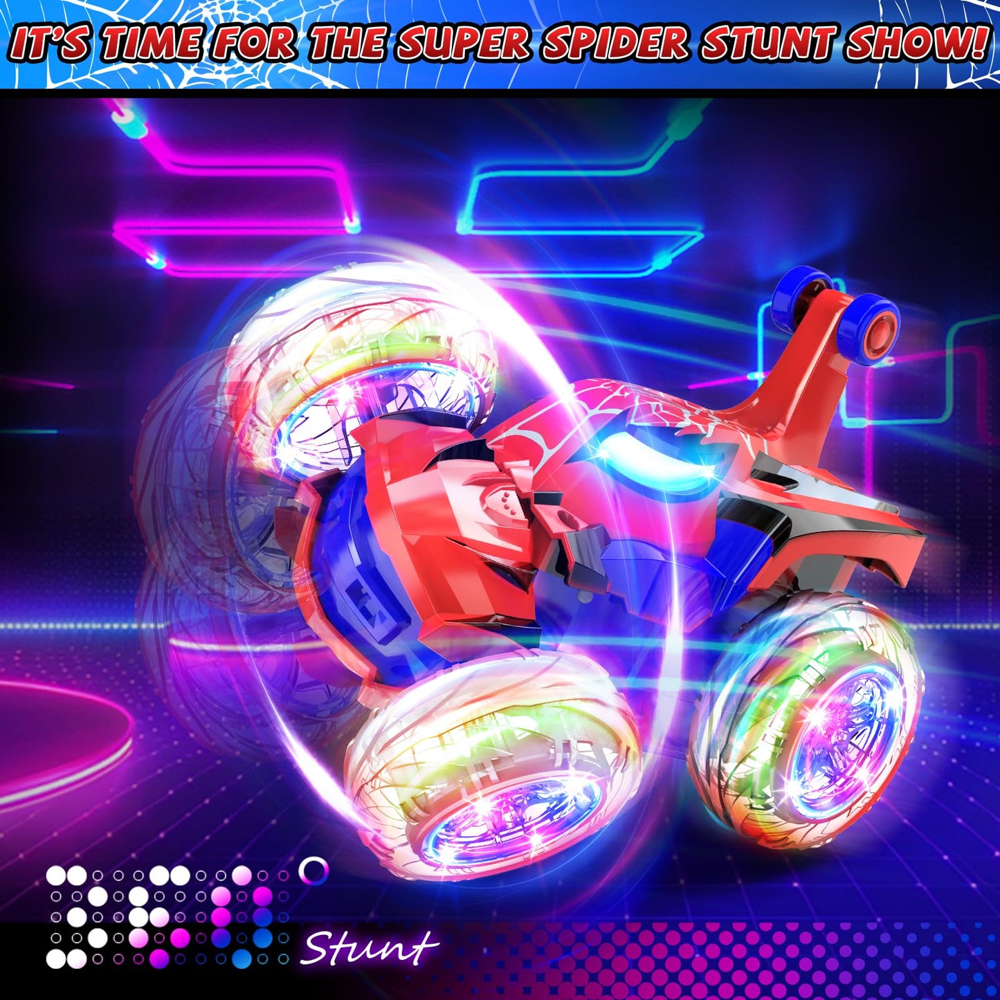MIXSHAKE 4WD Remote Control Stunt Car with Lights