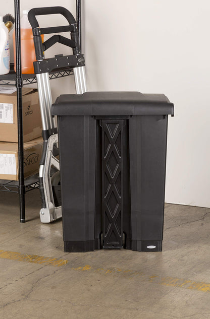 Safco 23-Gallon Step-On Trash Can, Black