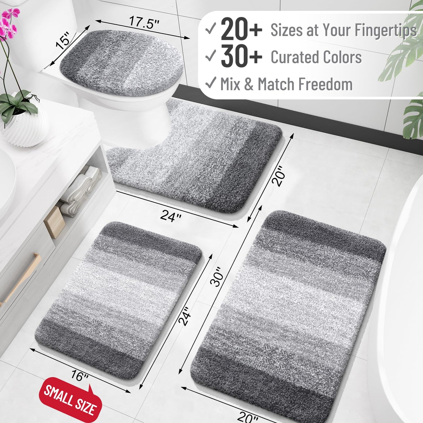 OLANLY Soft Absorbent Microfiber Bath Mat