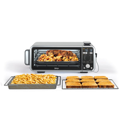 Ninja, Toaster Oven, Air Fryer, Thermometer, Toaster Oven Air Fryer Combo, Stainless Steel, Quick meals, Fries, Frozen Food, Air Fry, Dehydrate, Reheat, 13-in-1,Less Oil, Flip Away Oven, Foodi, SP351