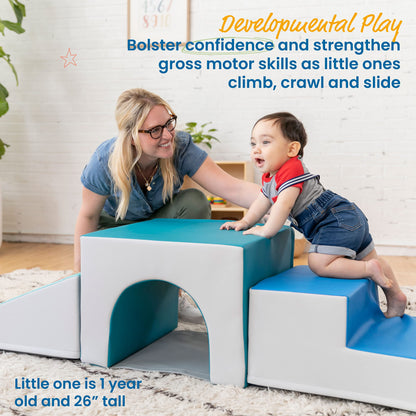 ECR4Kids Tunnel Climber Toddler Playset, 3-Piece