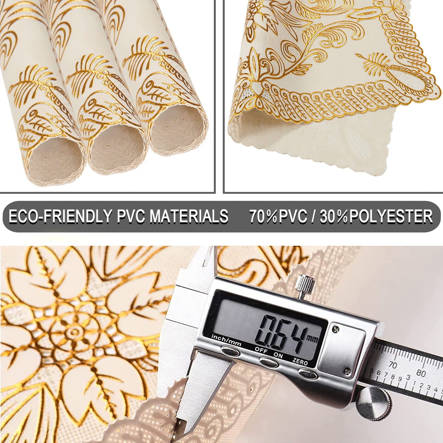 Place Mats, Kitchen Table Mat, Placemats Set of 6 Heat-Resistant Stain Resistant Anti-Skid Placemats