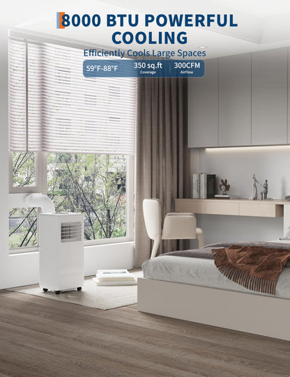 8,000 BTU Portable Air Conditioner,Remote Control Portable AC Uni