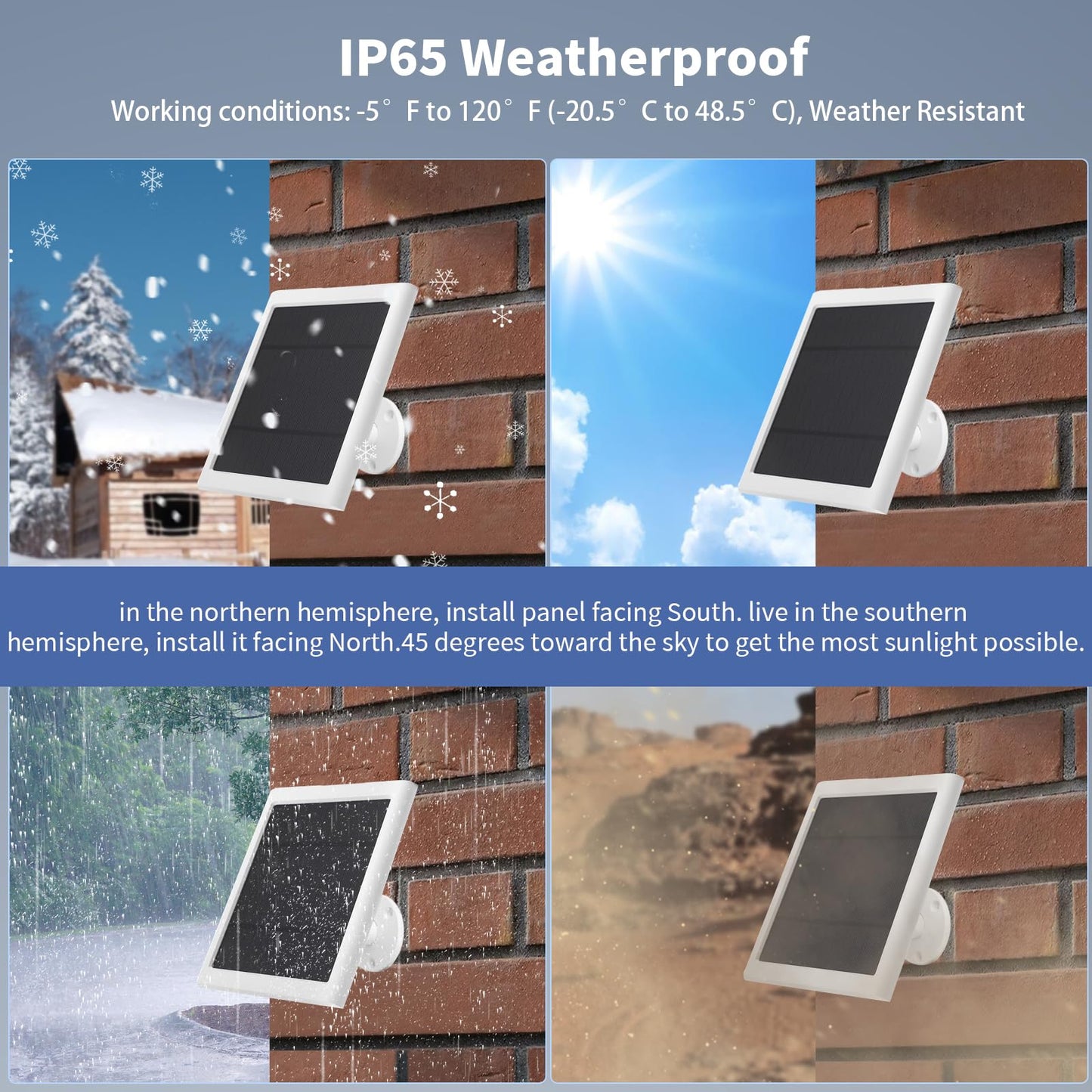 5W Solar Panel for Ring Camera, 2 Pack