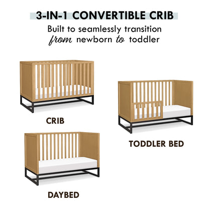 DaVinci Ryder 3-in-1 Convertible Crib in Honey, Greenguard Gold Certified