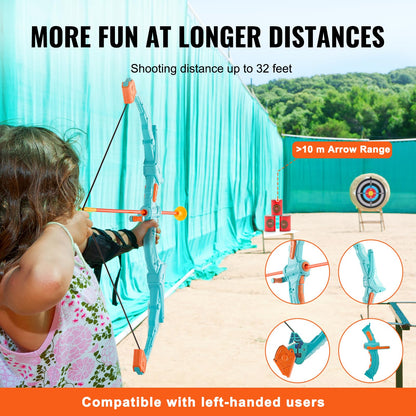 VEVOR Bow and Arrow Set for Kids, LED Light Up Archery Set with 10 Suction Cup Arrows, Indoor Outdoor Toy for Boys Girls Age 4-8 8-12 with Standing Target & Quivers, Ideal Gift for Kids 6 7 8 9 10+