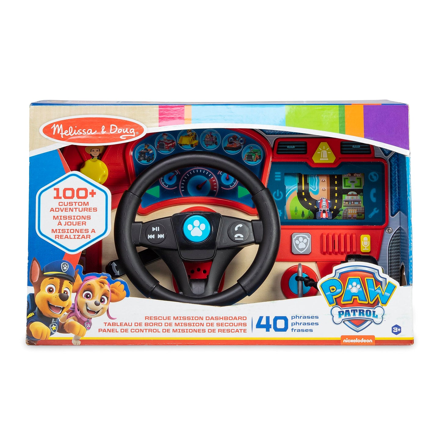 Melissa & Doug PAW Patrol Rescue Mission Wooden Dashboard - Activity Board, Toddler Sensory Toys, Pretend Play Driving Toy For Kids Ages 3+