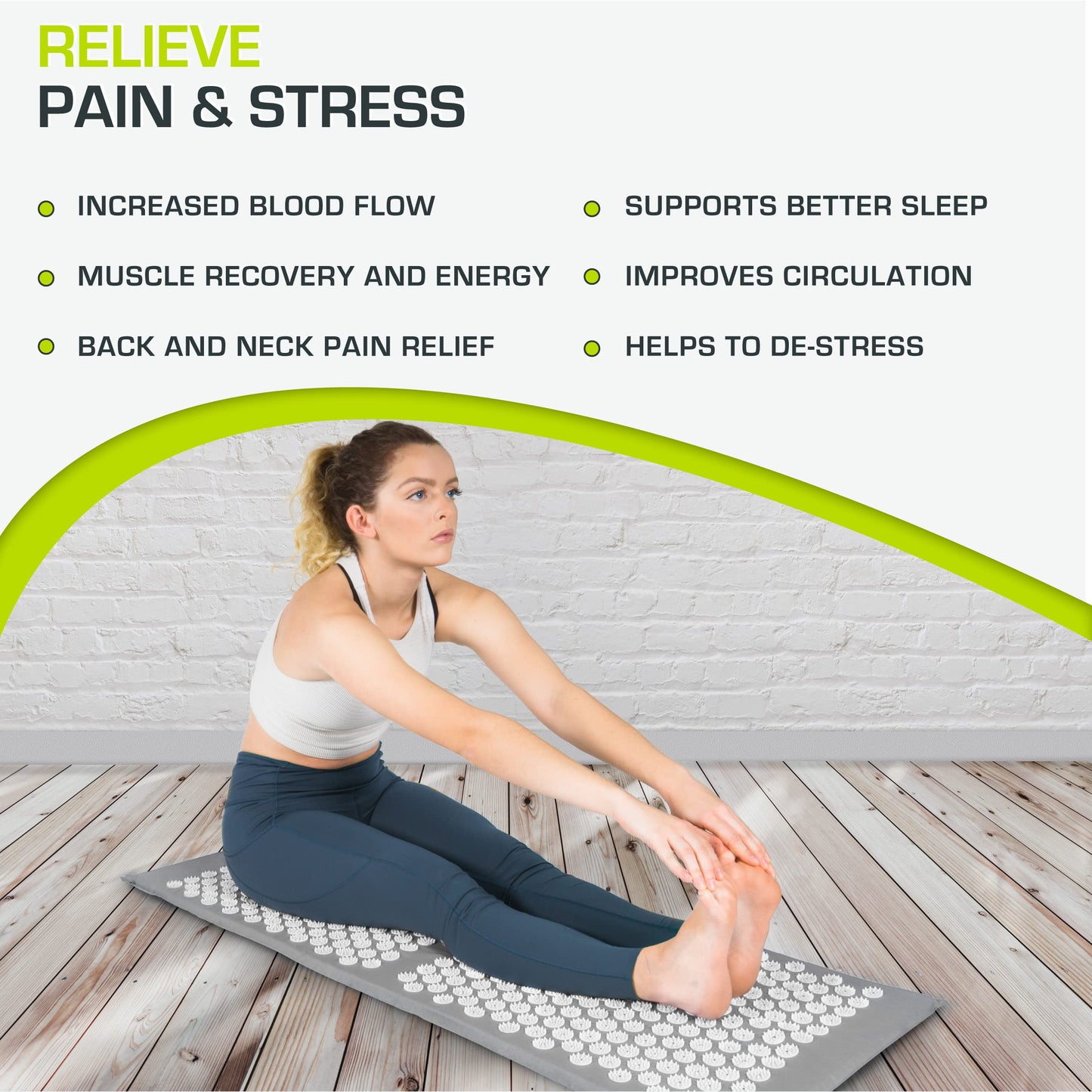 Acupressure Mat and Pillow Set for Pain Relief