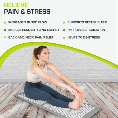 Acupressure Mat and Pillow Set for Pain Relief