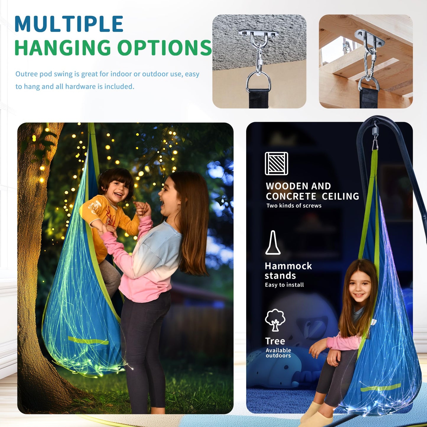 OUTREE Pod Swing with Fiber Optic Features