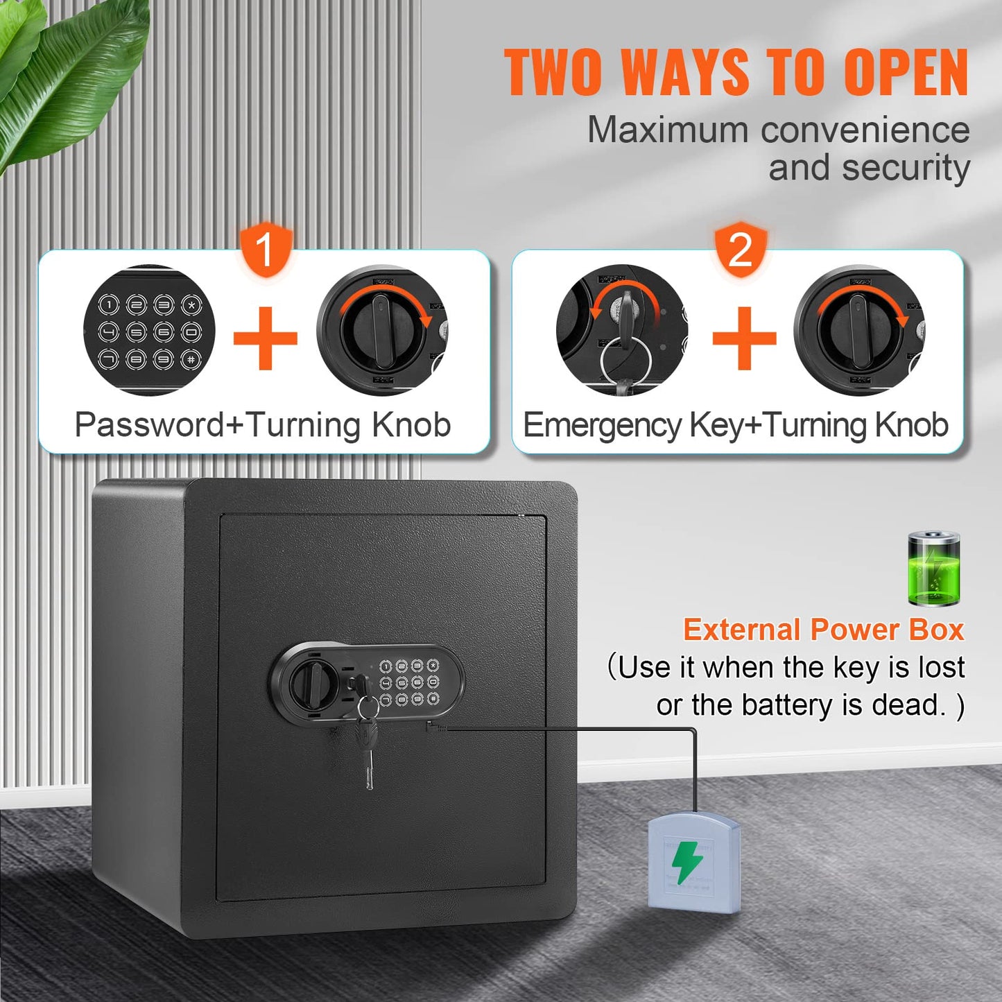 VEVOR 1.8 Cu Ft Digital Security Safe with Keys