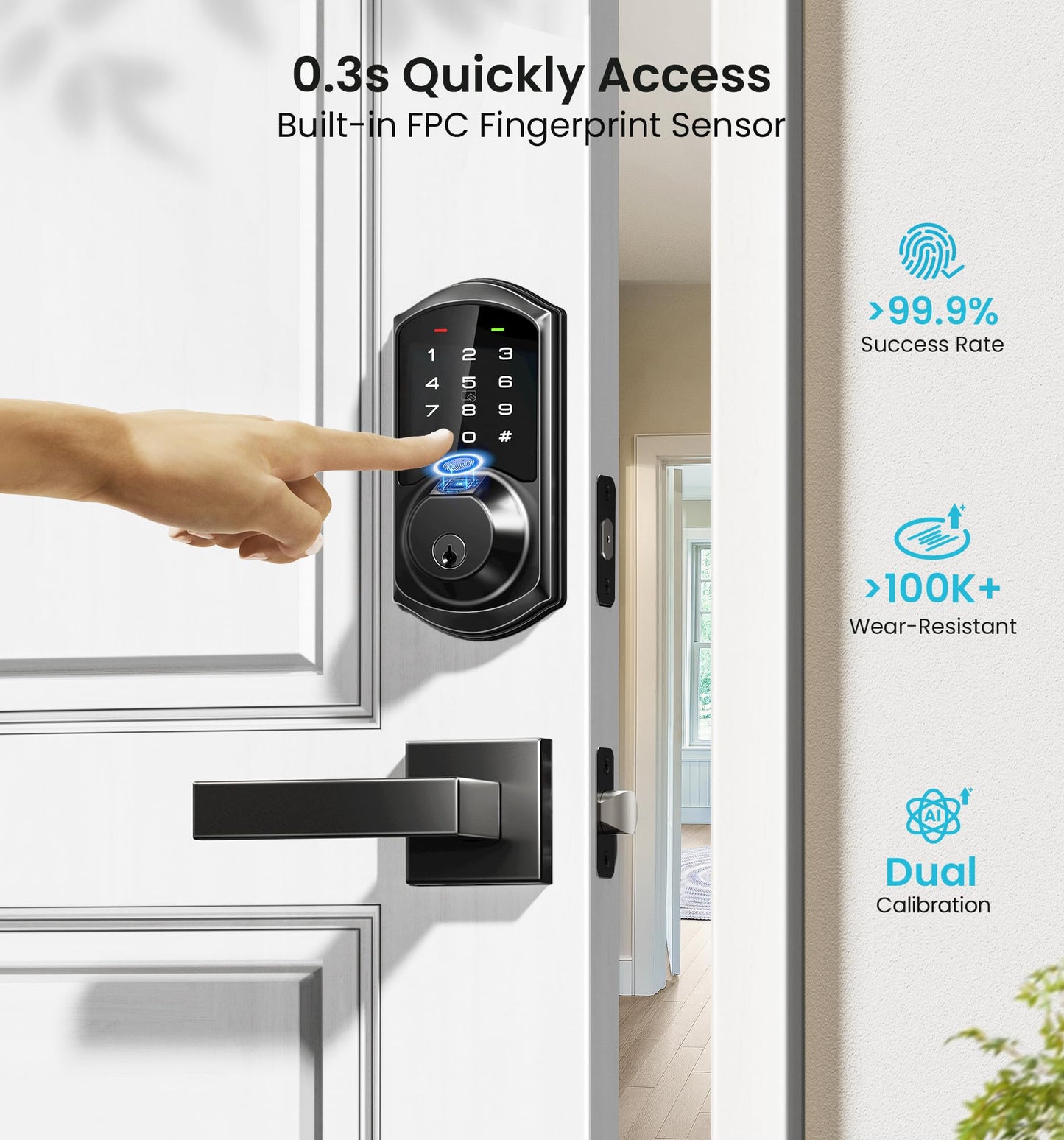 Veise Fingerprint Smart Lock with Keyless Entry