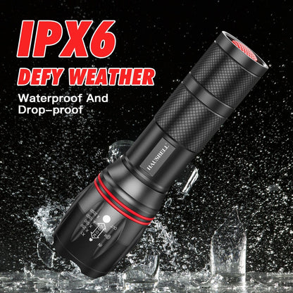 HAUSBELL LED Flashlights, Waterproof, 5 Modes, 2Pack