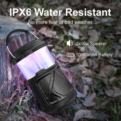 Portable Bluetooth Speaker with LED Lights, Waterproof