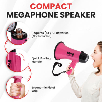 Portable Megaphone Speaker with Microphone and Siren